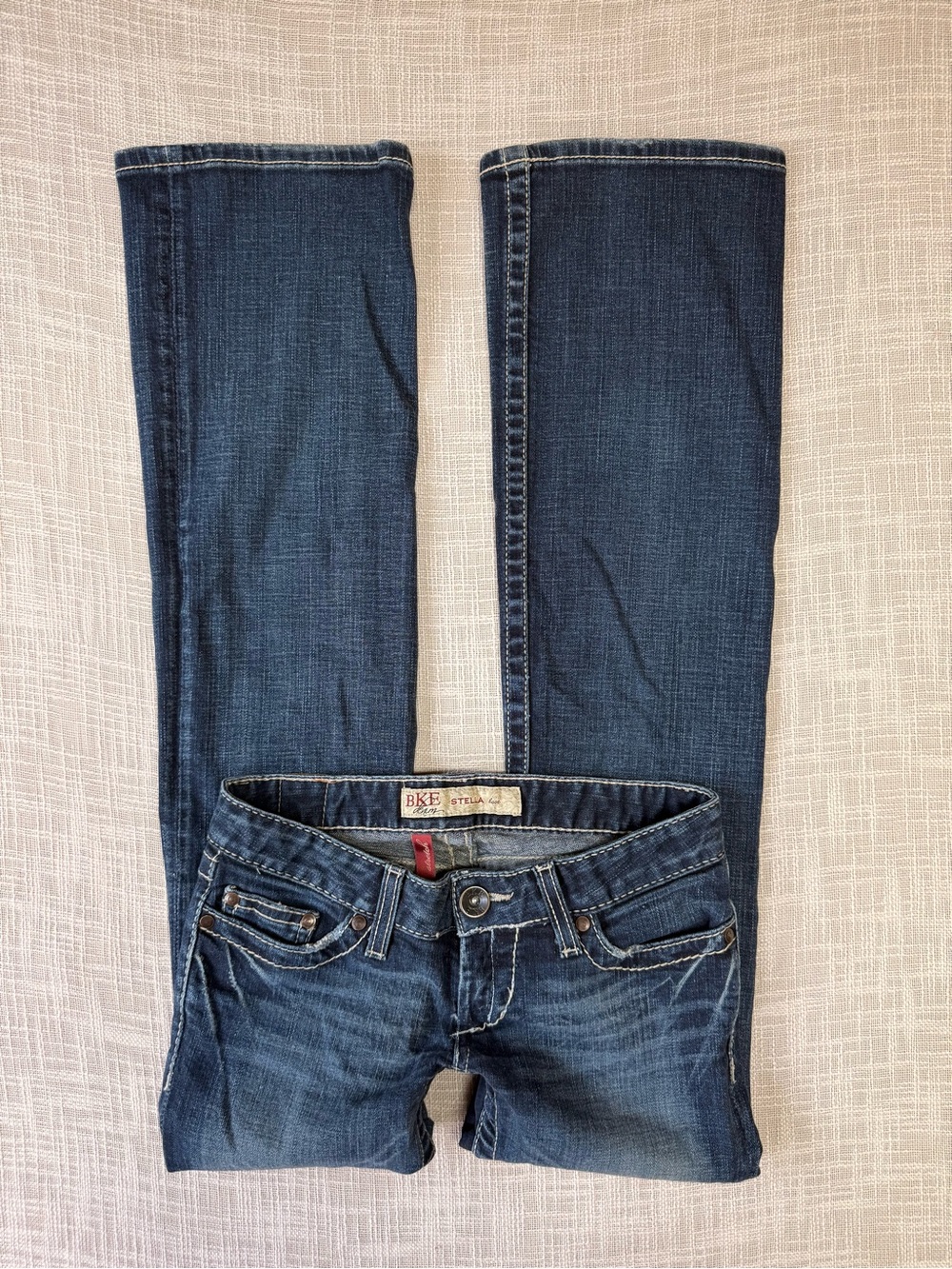 BKE Denim Stella Boot Low Rise Bootcut Jeans 24x31.5 Y2K Dark Wash